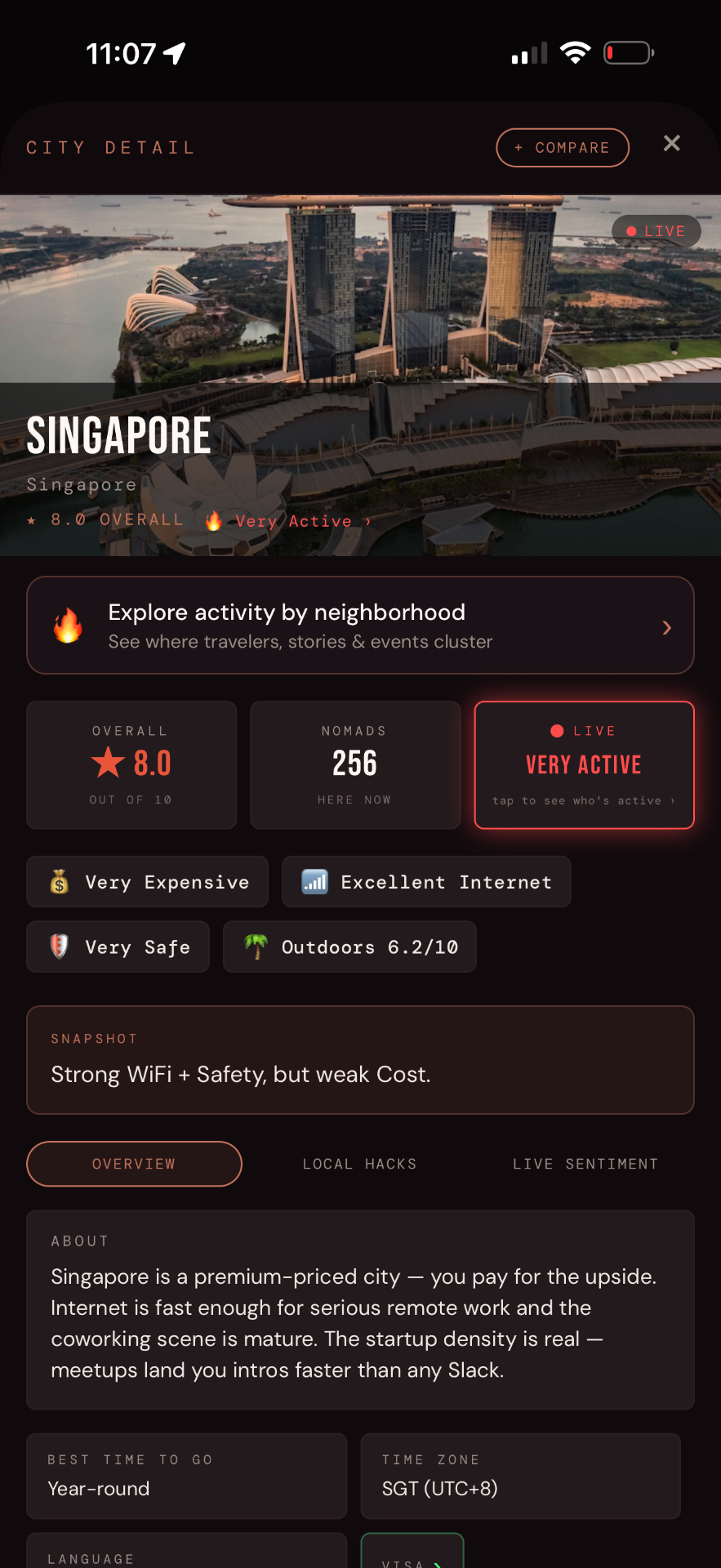 Outbound Singapore city details